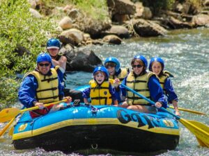Family rafting on the Clear Creek River